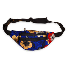 Load image into Gallery viewer, African Print Fanny Pack - Blue - Ankara Waist Bag / Bum bag / Festival Bag with Adjustable strap
