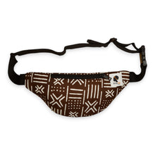 Load image into Gallery viewer, African Print Fanny Pack - Brown X Bogolan - Ankara Waist Bag / Bum bag / Festival Bag
