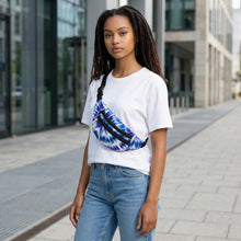 Load image into Gallery viewer, African Print Fanny Pack - Blue Tie Dye - Ankara Waist Bag / Bum bag / Festival Bag
