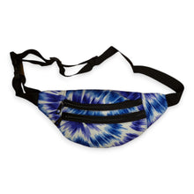 Load image into Gallery viewer, African Print Fanny Pack - Blue Tie Dye - Ankara Waist Bag / Bum bag / Festival Bag
