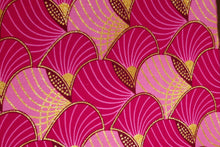 Lade das Bild in den Galerie-Viewer, 6 Yards - Afrikanischer Druckstoff - Exklusive verzierte Glitzereffekte 100% Baumwolle - GL-4010 Pink Gold
