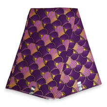 Lade das Bild in den Galerie-Viewer, 6 Yards - Afrikanischer Druckstoff - Exklusive verzierte Glitzereffekte 100% Baumwolle - GL-4013 Lila Gold
