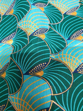 Load image into Gallery viewer, 6 Yards - African print fabric - Exclusive Embellished Glitter effects 100% cotton - GL-4014 Green Gold (Important: please read)
