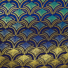 Afbeelding in Gallery-weergave laden, 6 Yards - Afrikaanse printstof - Exclusieve versierde glittereffecten 100% katoen - GL-4024 Blauw Goud
