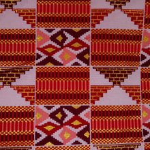 Afbeelding in Gallery-weergave laden, 6 Yards - Afrikaanse printstof - Exclusieve versierde glittereffecten 100% katoen - GL-4027 Rood Goud Kente
