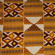 Afbeelding in Gallery-weergave laden, 6 Yards - Afrikaanse printstof - Exclusieve versierde glittereffecten 100% katoen - GL-4029 Mosterd Bruin Goud Kente
