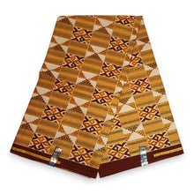 Afbeelding in Gallery-weergave laden, 6 Yards - Afrikaanse printstof - Exclusieve versierde glittereffecten 100% katoen - GL-4029 Mosterd Bruin Goud Kente
