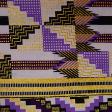 Afbeelding in Gallery-weergave laden, 6 Yards - Afrikaanse printstof - Exclusieve versierde glittereffecten 100% katoen - GL-4047 Paars Goud Kente
