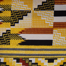 Afbeelding in Gallery-weergave laden, 6 Yards - Afrikaanse printstof - Exclusieve versierde glittereffecten 100% katoen - GL-4049 Geel Goud Kente
