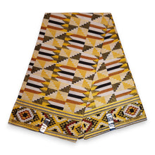 Afbeelding in Gallery-weergave laden, 6 Yards - Afrikaanse printstof - Exclusieve versierde glittereffecten 100% katoen - GL-4049 Geel Goud Kente
