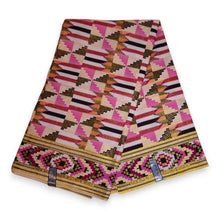 Afbeelding in Gallery-weergave laden, 6 Yards - Afrikaanse printstof - Exclusieve versierde glittereffecten 100% katoen - GL-4050 Roze Goud Kente
