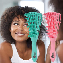 Load image into Gallery viewer, 10 pieces - Afabs® Detangler brush | Detangling brush | Comb for curls | Afro hair brush | Green
