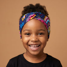 Lade das Bild in den Galerie-Viewer, African print Headband - Kids - Hair Accessories - Blue Pink Paisley
