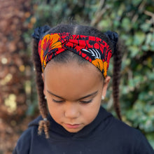 Load image into Gallery viewer, African print Headband - Kids - Hair Accessories - Red flower
