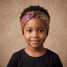 Lade das Bild in den Galerie-Viewer, African print Headband - Kids - Hair Accessories - Pink Gold Cosmic Orb
