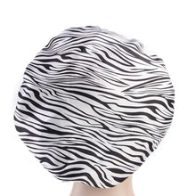 Lade das Bild in den Galerie-Viewer, 10 Stück - White Tiger Satin Hair Bonnet (Satin-Nachtschlafmütze)
