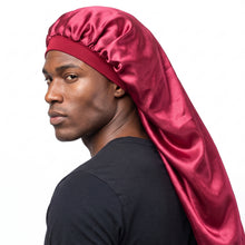 Load image into Gallery viewer, Satin bonnet for Dreadlocks / Braids / Rasta - Red Dreadsock / Satin night cap / Hair bonnet

