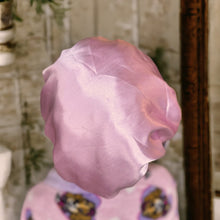 Afbeelding in Gallery-weergave laden, Pink Adjustable Hair Bonnet (Kids / Children&#39;s size 3-7 years) Satin lined Night sleep cap
