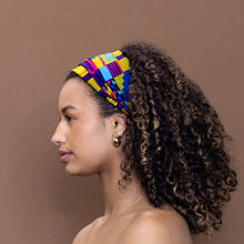 Load image into Gallery viewer, African print Headband - Unisex Adults - Hair Accessories -Multicolor purple kente
