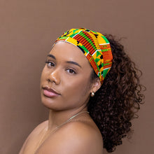 Load image into Gallery viewer, African print Headband - Unisex Adults - Hair Accessories - Green / Yellow Kente
