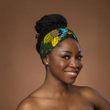 Load image into Gallery viewer, African print Headband - Adults - Hair Accessories - Green Botanical Flow
