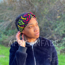 Afbeelding in Gallery-weergave laden, African print Headband - Adults - Hair Accessories - Mud cloth pink green
