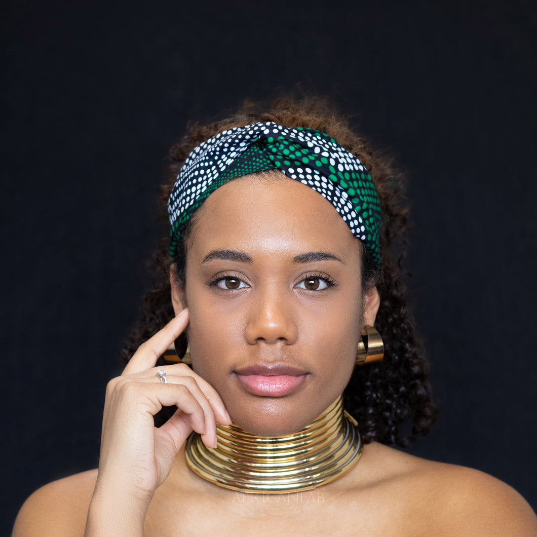 African print Headband - Adults - Hair Accessories - Green diamonds