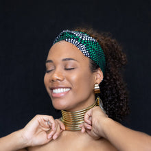 Lade das Bild in den Galerie-Viewer, African print Headband - Adults - Hair Accessories - Green diamonds
