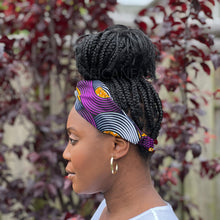 Charger l&#39;image dans la galerie, African print Headband - Adults - Hair Accessories - Purple tangle
