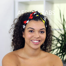 Lade das Bild in den Galerie-Viewer, African print Headband - Adults - Hair Accessories - Black / Red
