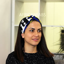 Lade das Bild in den Galerie-Viewer, African print Headband - Adults - Hair Accessories - Blue / yellow samakaka

