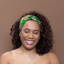 Load image into Gallery viewer, African print Headband - Adults - Hair Accessories - Green Flowers
