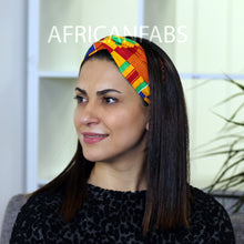 Lade das Bild in den Galerie-Viewer, African print Headband - Adults - Hair Accessories - Kente Blue / orange
