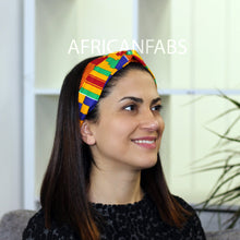 Afbeelding in Gallery-weergave laden, African print Headband - Adults - Hair Accessories - Kente Blue / orange
