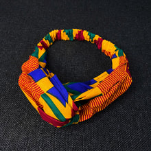 Lade das Bild in den Galerie-Viewer, African print Headband - Adults - Hair Accessories - Kente Blue / orange
