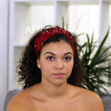 Load image into Gallery viewer, African print Headband - Adults - Hair Accessories - Red / Yellow Star VLISCO
