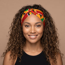 Load image into Gallery viewer, African print Headband - Adults - Hair Accessories - Green Kente
