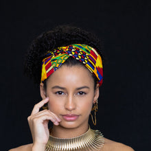 Charger l&#39;image dans la galerie, African print Headband - Adults - Hair Accessories - Yellow Multicolor kente
