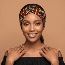 Charger l'image dans la galerie, African print Headband - Adults - Hair Accessories - Black Red Toghu Bamenda
