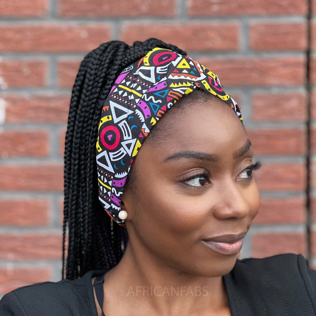 Haarband mit afrikanischem Aufdruck (lose Passform) – Erwachsene – Haarschmuck – mehrere Farben