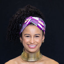 Lade das Bild in den Galerie-Viewer, African print Headband - Adults - Hair Accessories - Purple kente
