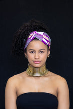 Lade das Bild in den Galerie-Viewer, African print Headband - Adults - Hair Accessories - Purple kente
