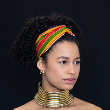 Lade das Bild in den Galerie-Viewer, African print Headband - Adults - Hair Accessories - Black / Pan African kente

