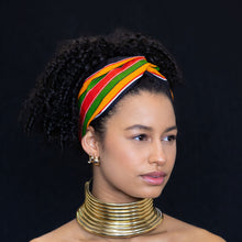 Load image into Gallery viewer, African print Headband - Adults - Hair Accessories - Black / Pan African kente
