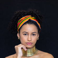 Load image into Gallery viewer, African print Headband - Adults - Hair Accessories - Black / Pan African kente
