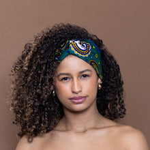 Load image into Gallery viewer, African print Headband - Adults - Hair Accessories - Green Multicolor Paisley
