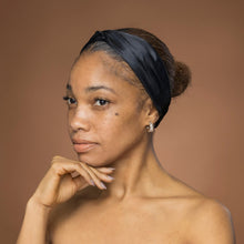 Load image into Gallery viewer, Black Satin Headband with Twist - Adult Hair Accessory
