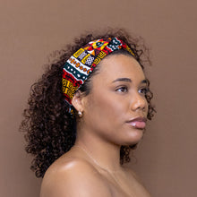 Charger l&#39;image dans la galerie, Bandeau imprimé africain - Adultes - Accessoires cheveux - Kente Mud jaune / orange
