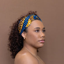 Load image into Gallery viewer, African print Headband - Adults - Hair Accessories - Blue dotted patterns

