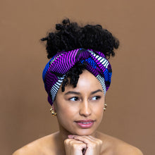 Lade das Bild in den Galerie-Viewer, African Purple Swirl Kopftuch
